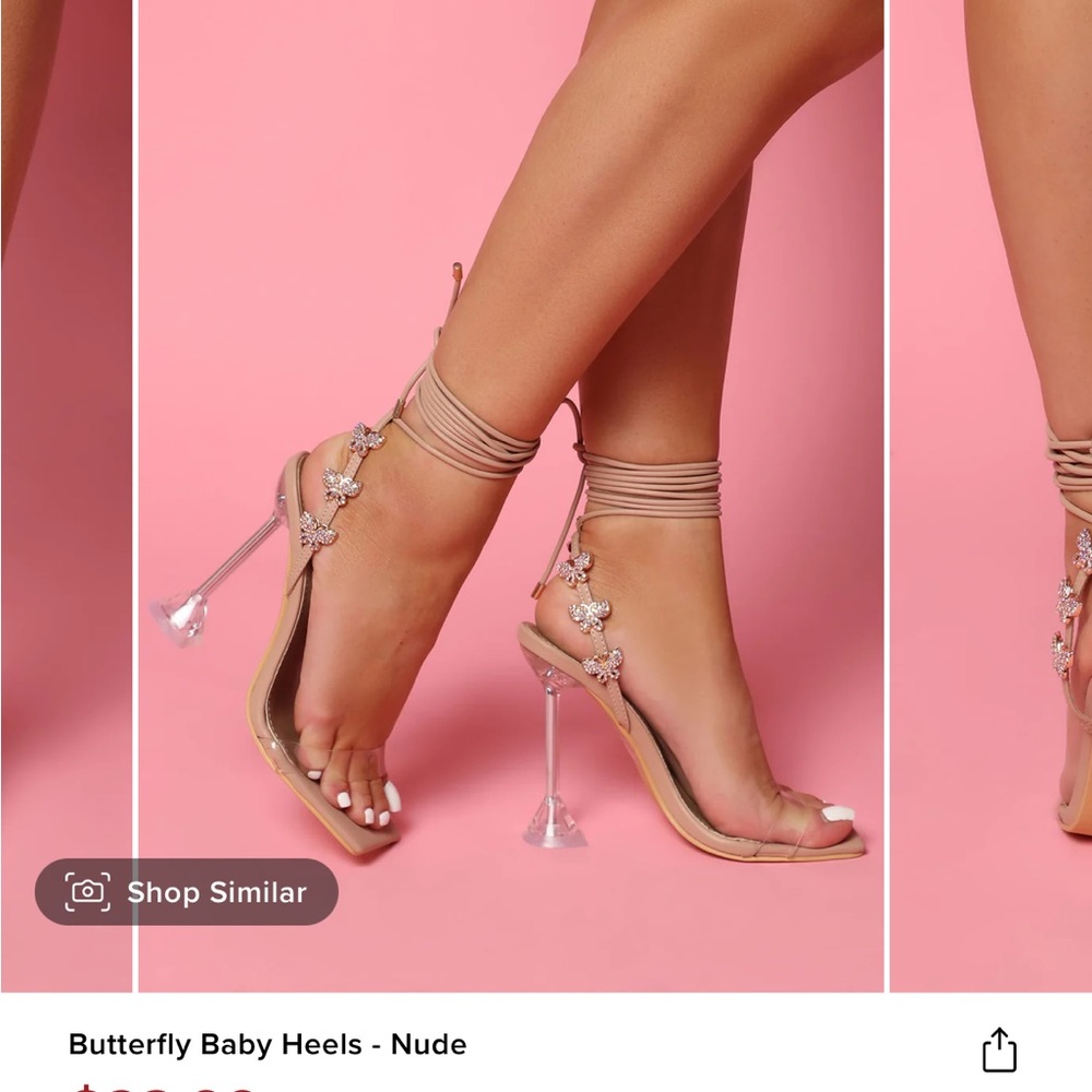 Fashion Nova, Size 7 , butterfly heels